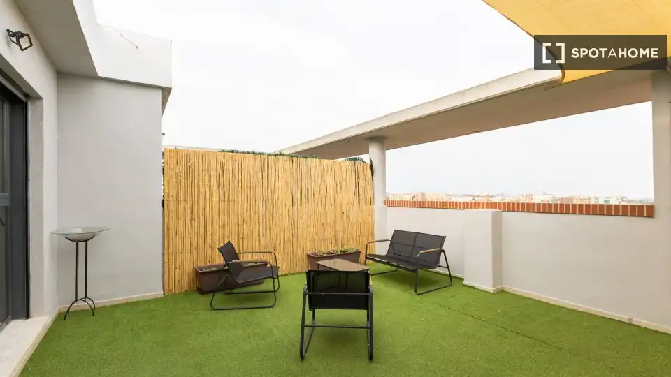 Terrace of Flat for rent in Valencia  with Air Conditioner, Heating and Furnished