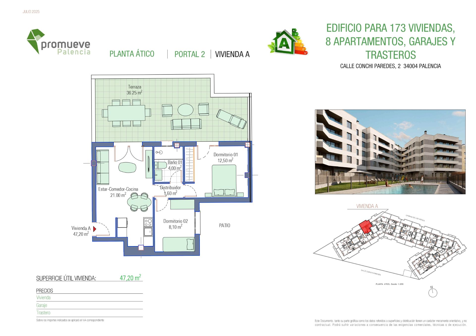 Àtic en venda en Palencia Capital amb Terrassa, Traster i Piscina comunitària