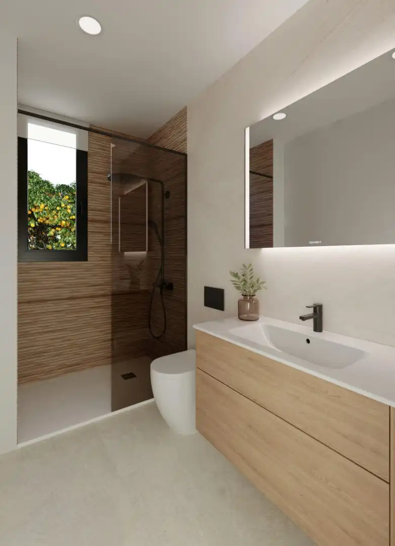 Bany de Casa o xalet en venda en Fuente Álamo de Murcia amb Jardí privat, Terrassa i Piscina