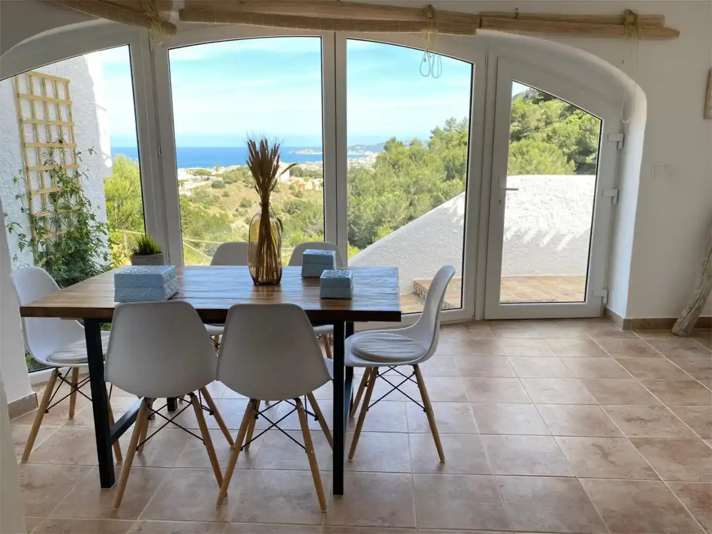 Esszimmer von Wohnung zur Miete in Jávea / Xàbia mit Klimaanlage, Privatgarten und Möbliert