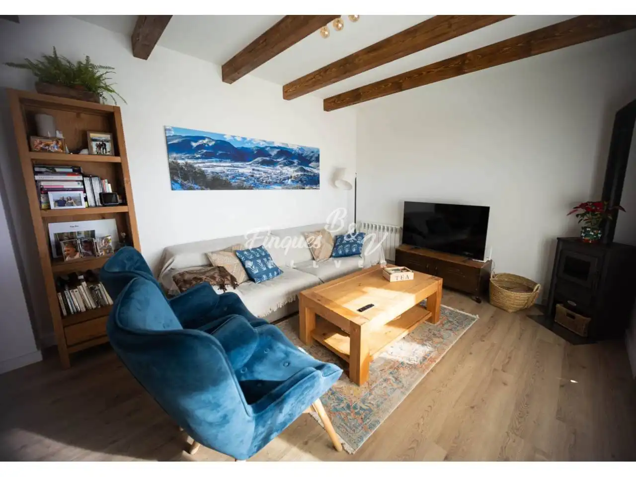 Sala de estar de Apartamento en venta en Bellver de Cerdanya con Aire acondicionado, Calefacción y Parquet