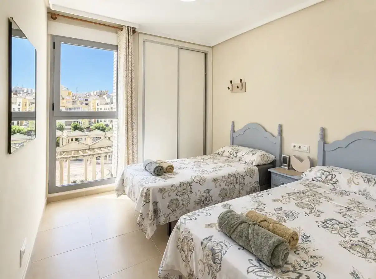 Schlafzimmer von Wohnung zur Miete in Calpe / Calp mit Klimaanlage, Privatgarten und Abstellraum