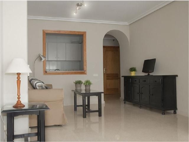 Sala de estar de Apartamento de alquiler en  Almería Capital con Aire acondicionado, Amueblado y Lavadora