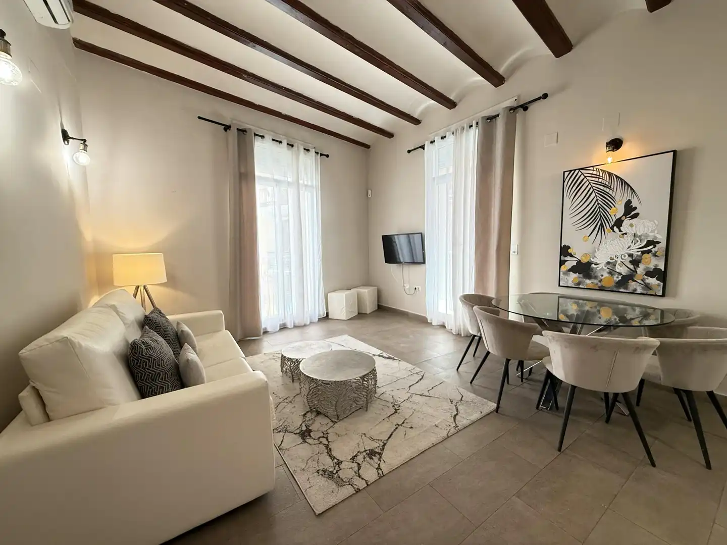 Wohnzimmer von Wohnung zur Miete in Valencia mit Klimaanlage, Heizung und Möbliert