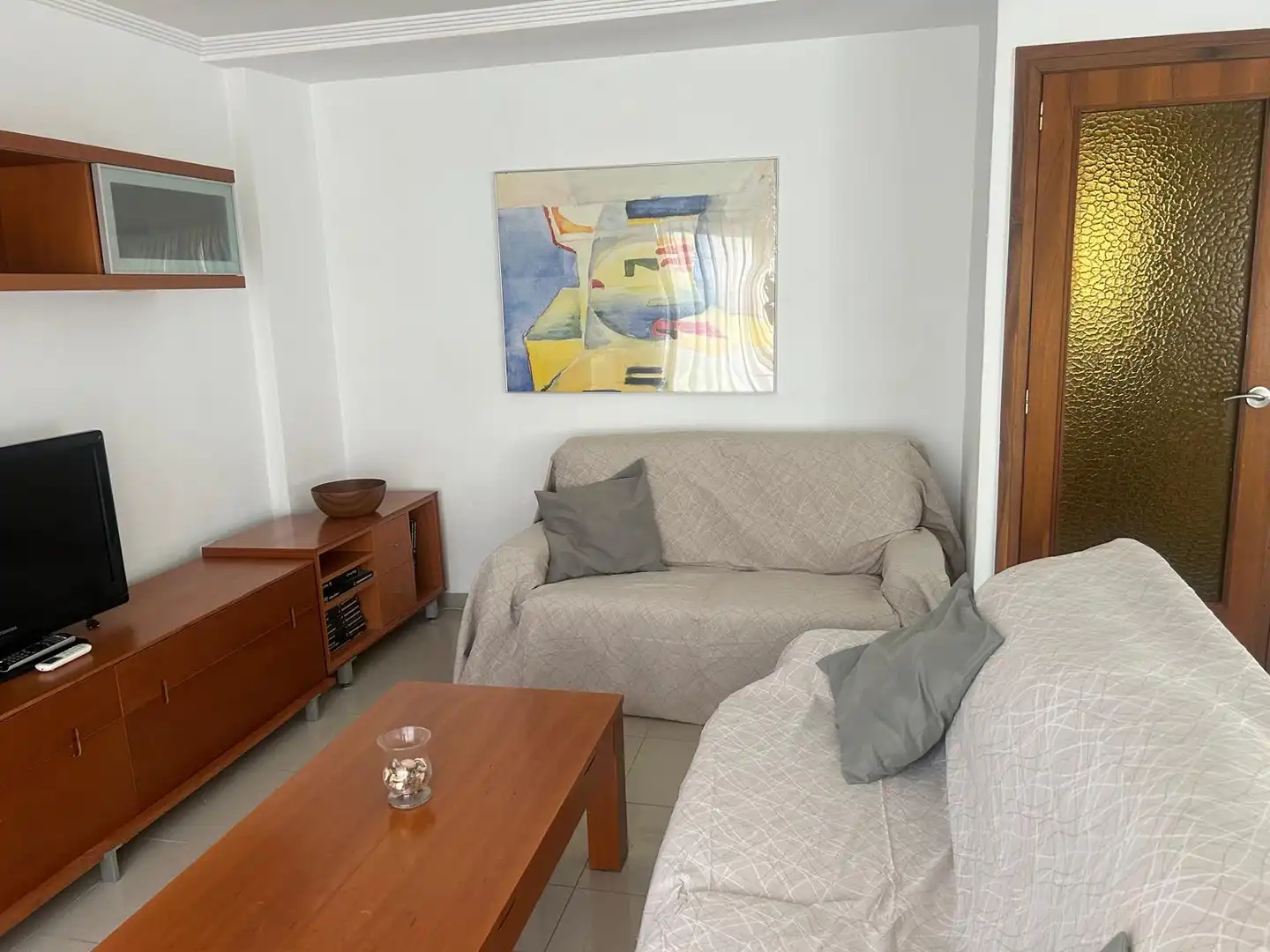 Sala d'estar de Pis de lloguer en Valencia amb Aire condicionat, Moblat i Forn