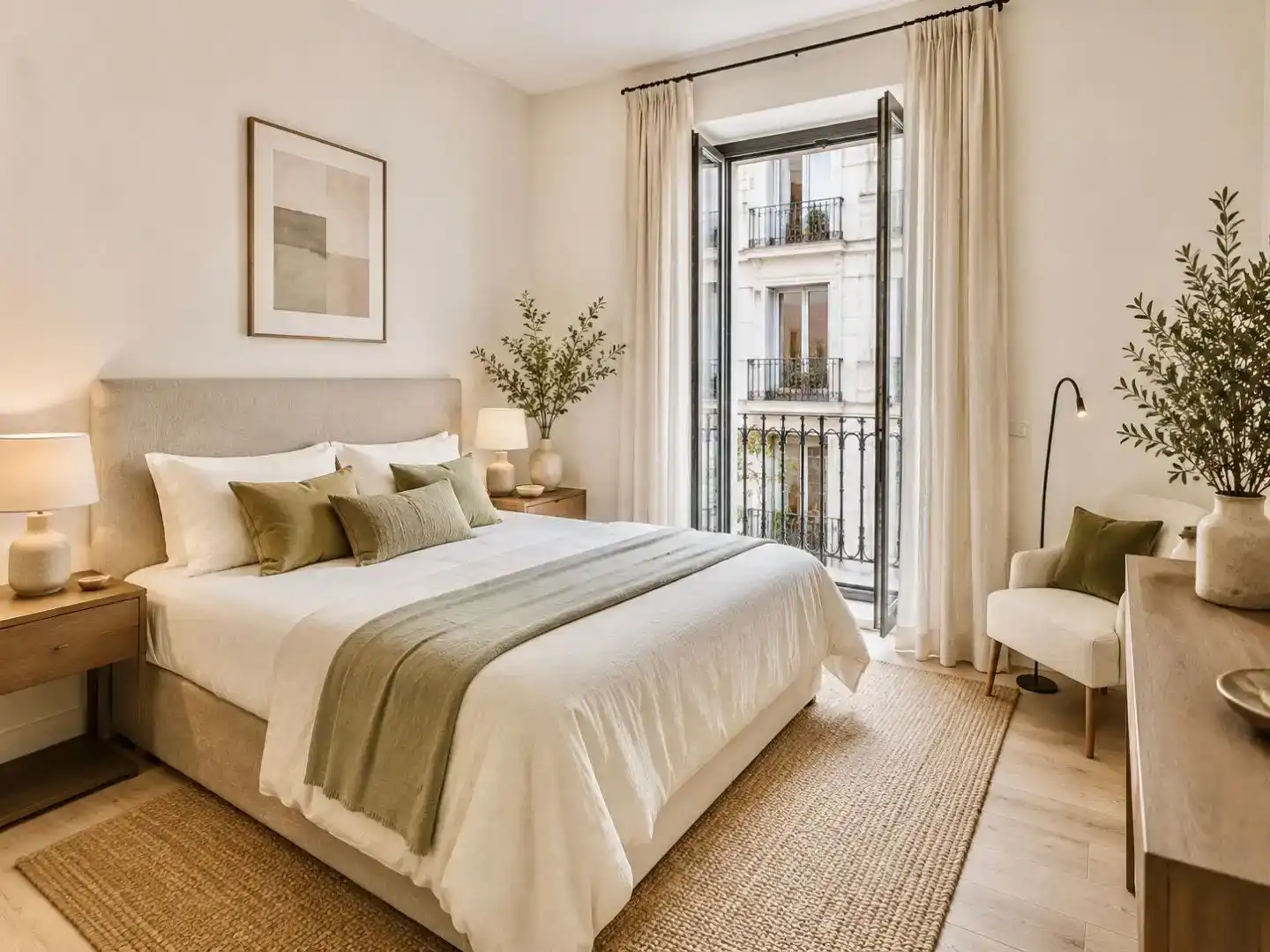 Schlafzimmer von Wohnung zum Verkauf in  Madrid Capital mit Klimaanlage und Balkon
