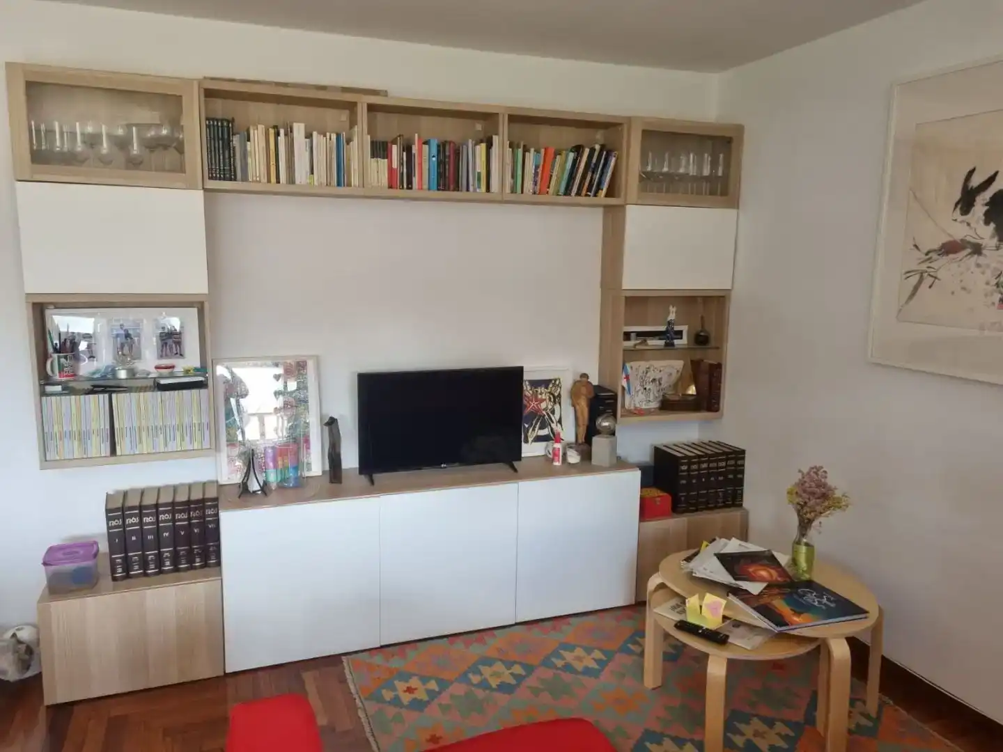 Sala d'estar de Pis en venda en A Coruña Capital  amb Jardí privat, Parquet i Piscina