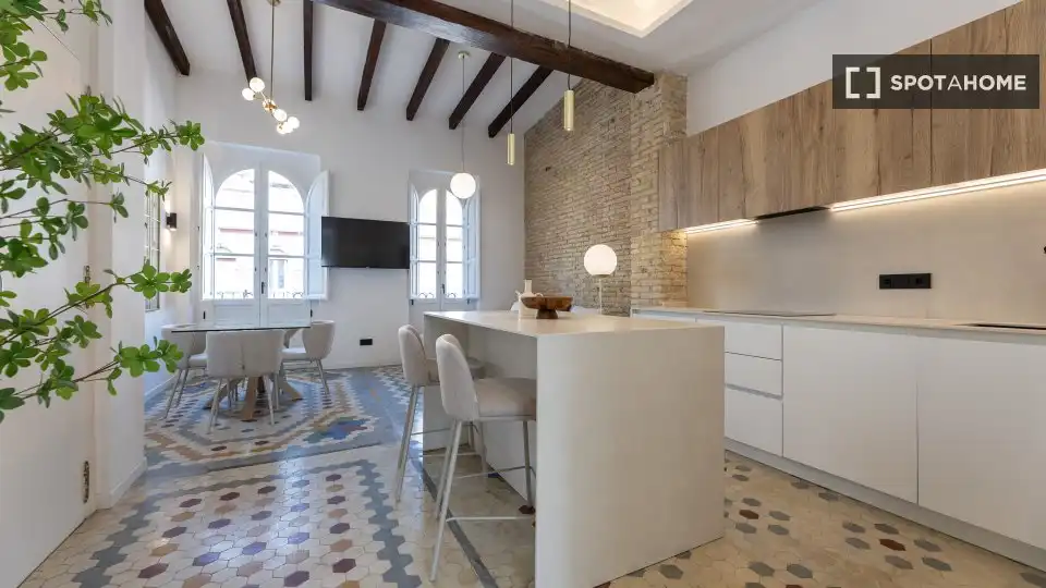 Cocina de Piso de alquiler en Valencia con Aire acondicionado, Calefacción y Amueblado
