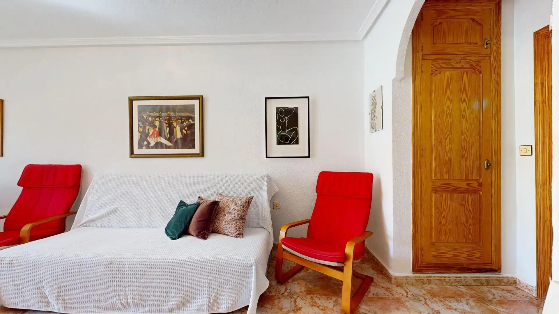 Sala d'estar de Casa adosada en venda en San Pedro del Pinatar amb Aire condicionat, Terrassa i Traster