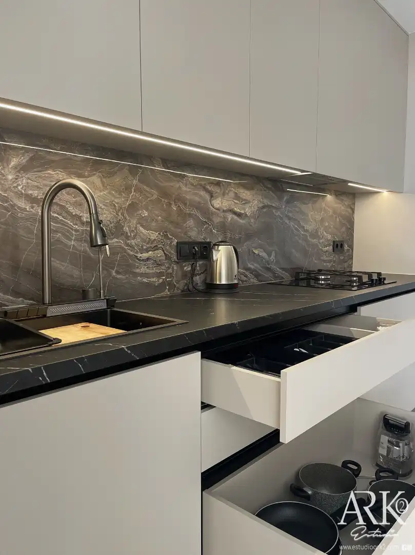 Kitchen of Apartments for sale in Gandia  with Air Conditioner, Terrace and Furnished