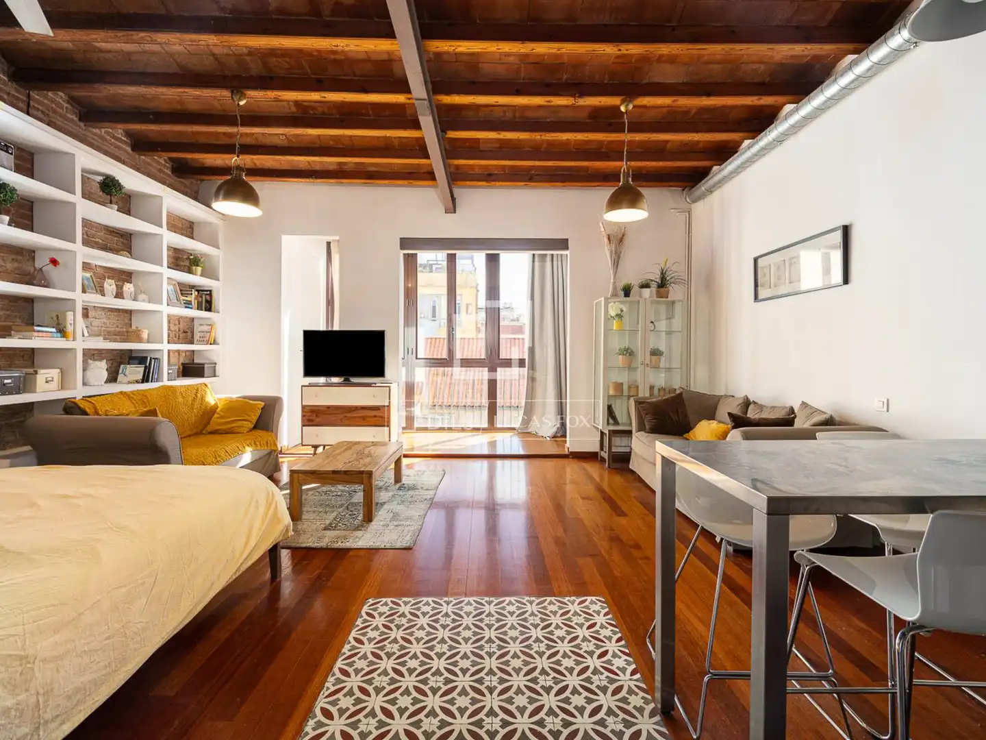 Sala de estar de Piso de alquiler en Barcelona con Aire acondicionado, Parquet y Amueblado