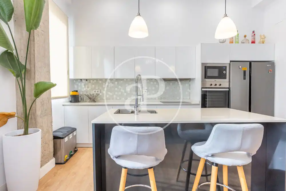 Küche von Wohnung zur Miete in Valencia mit Klimaanlage, Terrasse und Möbliert