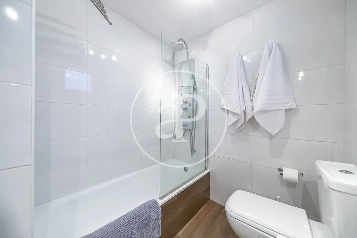 Bathroom of Flat for rent in Madrid  with Air Conditioner, Heating and Private garden