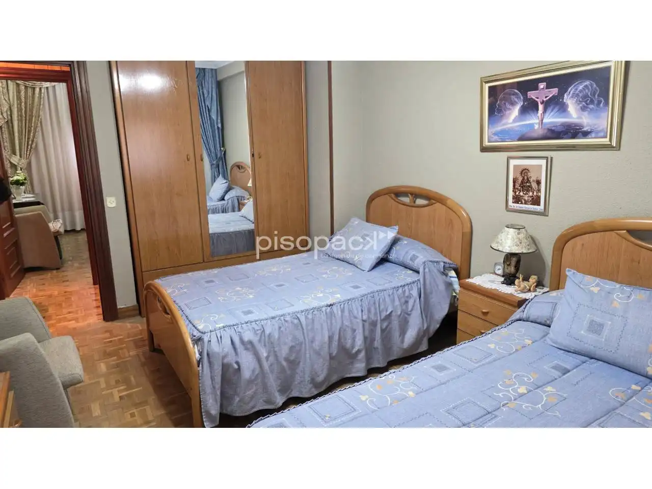 Bedroom of Flat for sale in  Pamplona / Iruña  with Heating, Parquet flooring and Balcony
