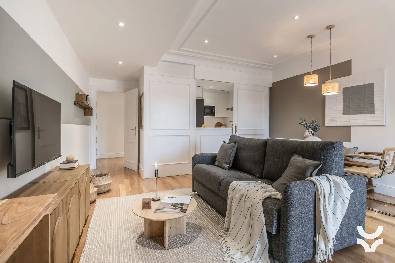 Living room of Apartments for rent in Madrid  with Air Conditioner, Heating and Furnished