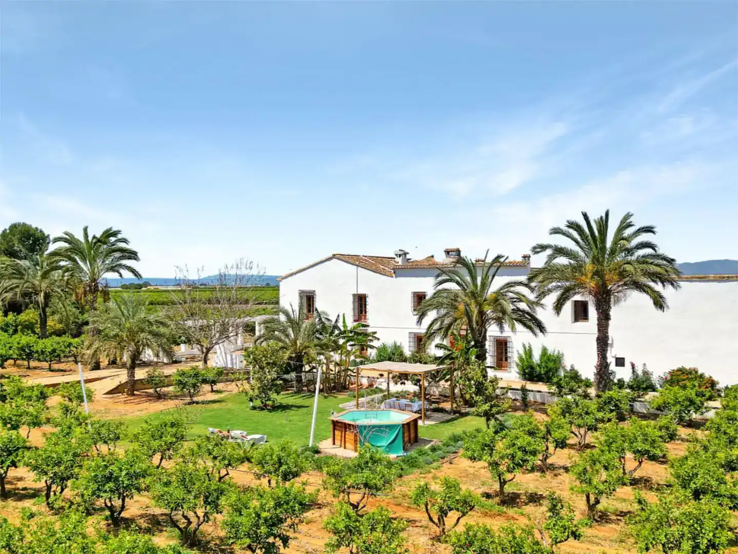 Jardín de Finca rústica de alquiler en Algemesí con Aire acondicionado, Jardín privado y Piscina