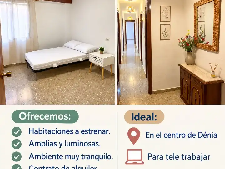 Schlafzimmer von Wohnung zur Miete in Dénia mit Terrasse, Möbliert und Ofen