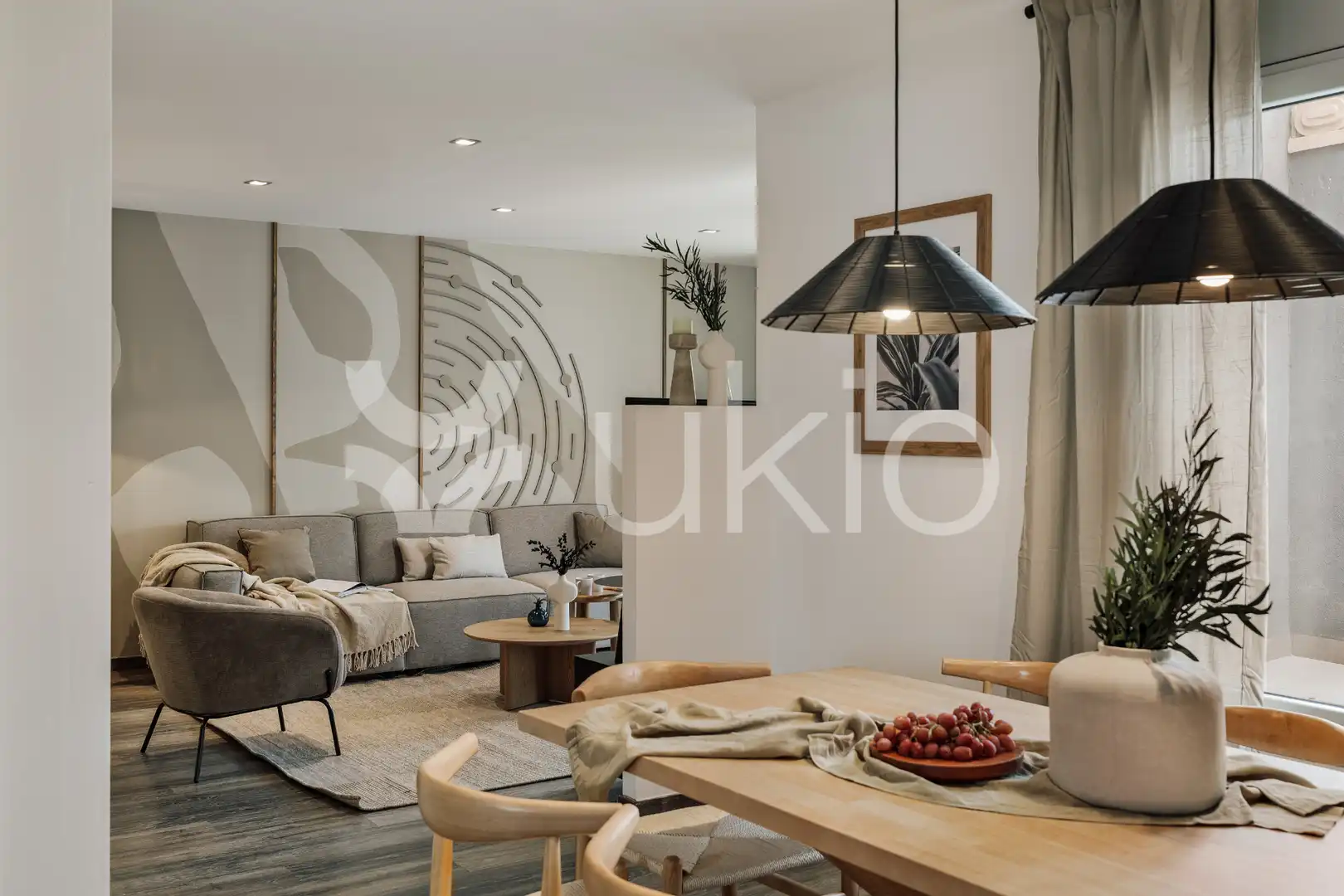 Sala de estar de Apartamento de alquiler en Barcelona con Aire acondicionado, Calefacción y Terraza