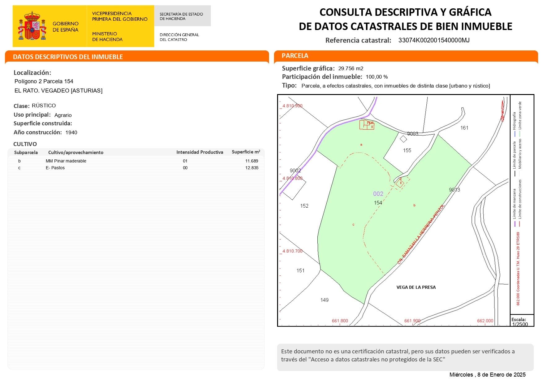 Country house for sale in Vegadeo