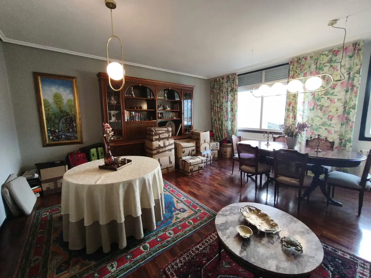Wohnzimmer von Wohnung zum Verkauf in Ourense Capital  mit Heizung, Parkett und Ofen