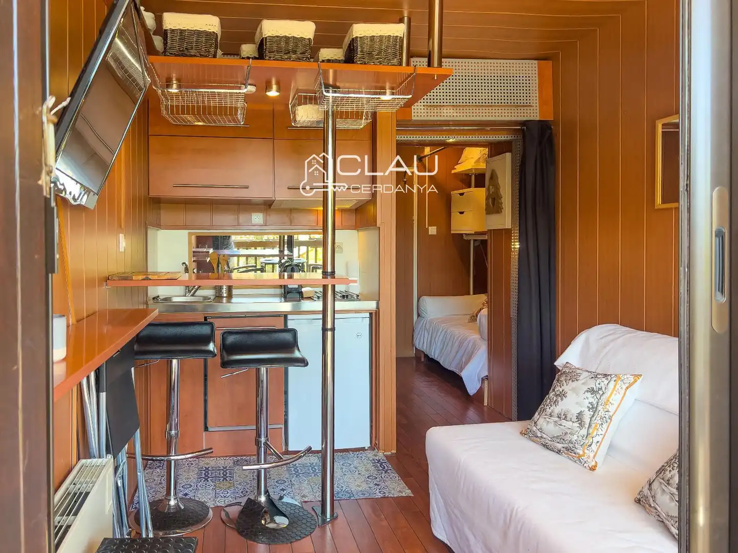 Wohnzimmer von Wohnung zur Miete in Font-Romeu-Odeillo-Via mit Heizung, Parkett und Terrasse
