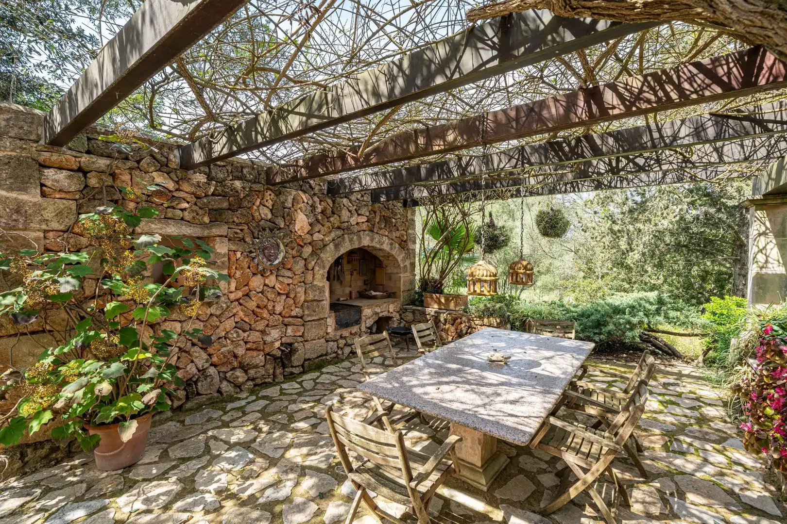 Terraza de Finca rústica en venta en Algaida con Aire acondicionado, Calefacción y Jardín privado