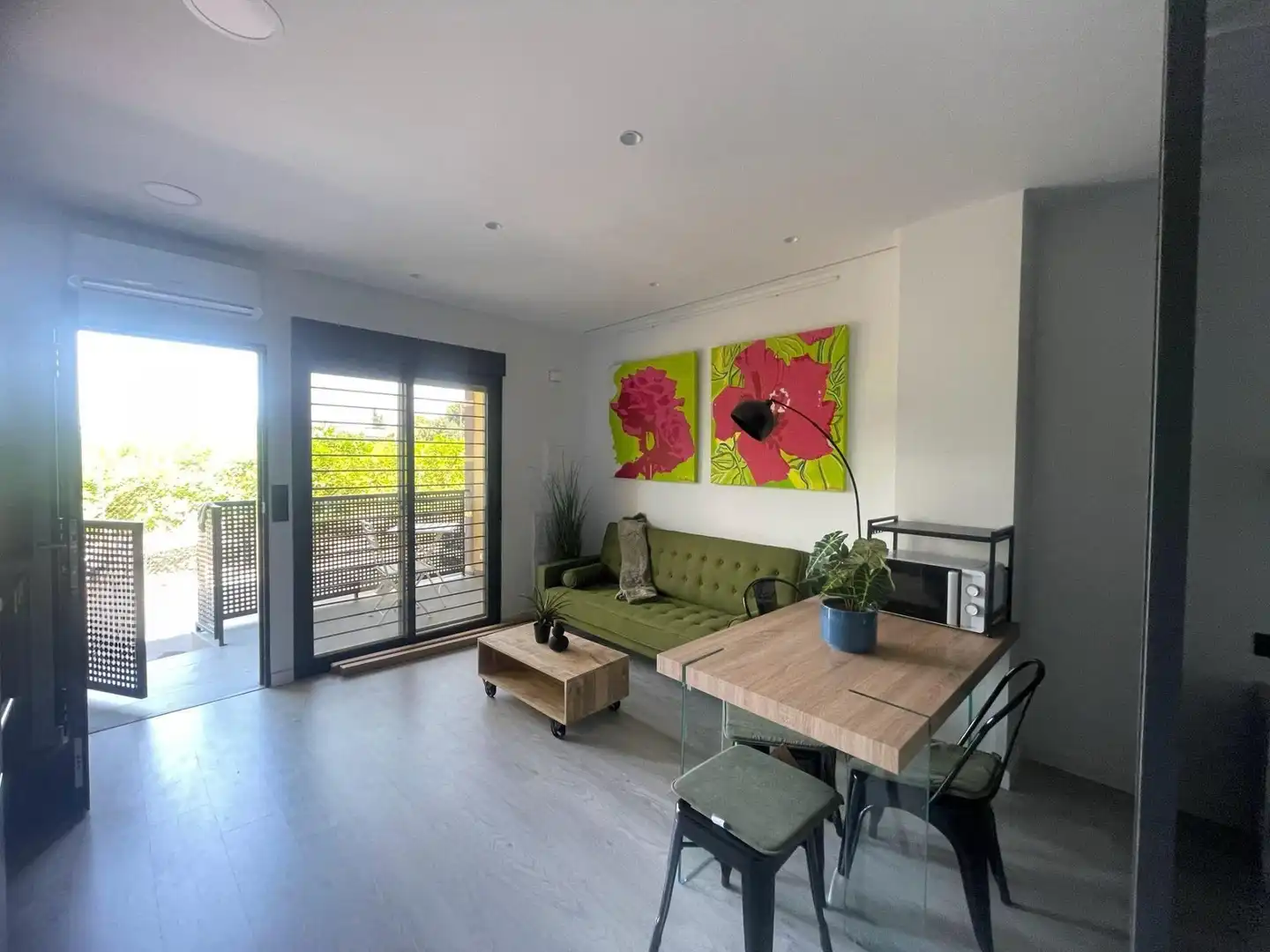 Living room of Apartments for sale in  Murcia Capital  with Air Conditioner, Parquet flooring and Terrace