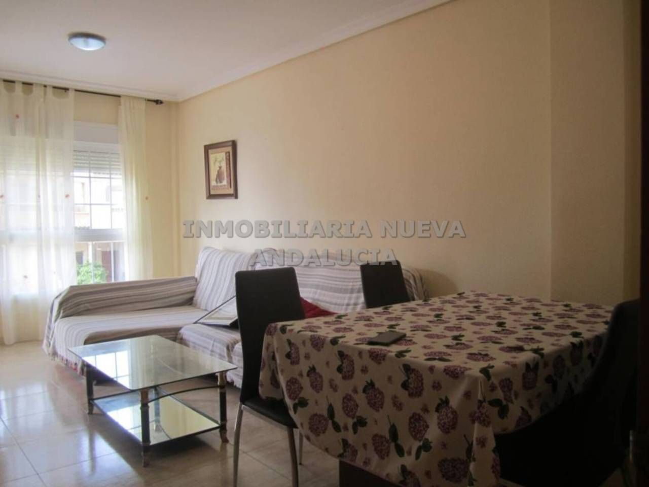 Sala d'estar de Pis de lloguer en  Almería Capital amb Aire condicionat, Terrassa i Moblat