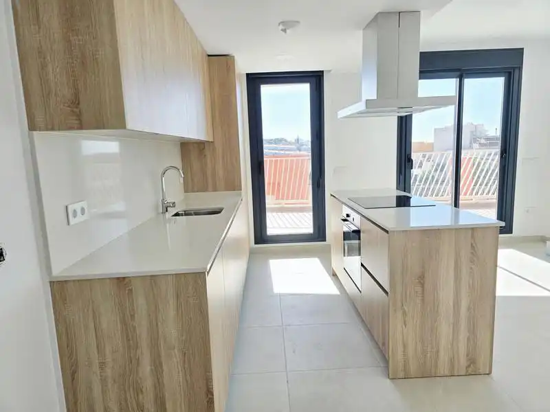 Cuina de Apartament de lloguer en Mijas amb Aire condicionat, Calefacció i Terrassa