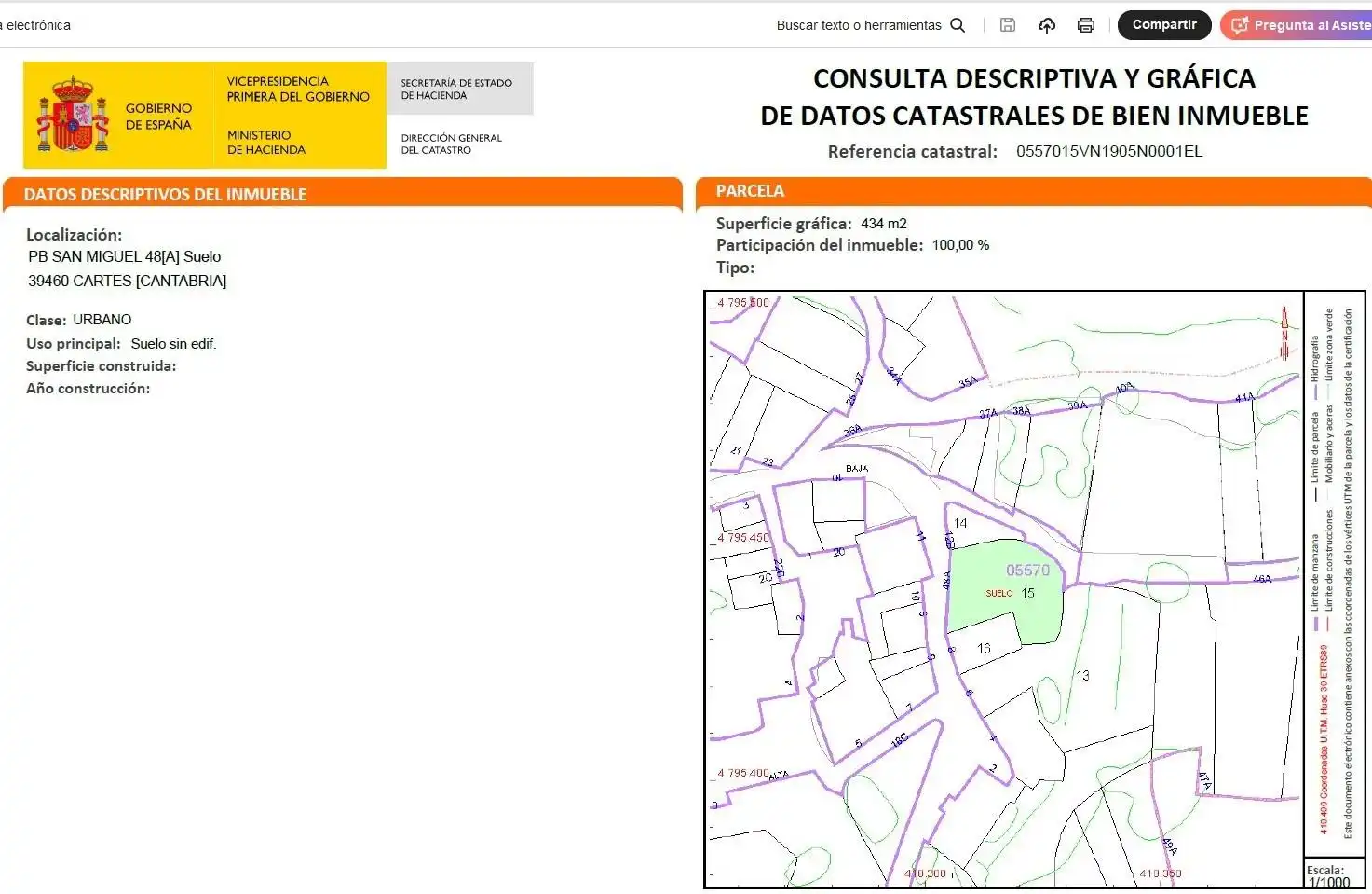 Vista exterior de Residencial en venta en Cartes