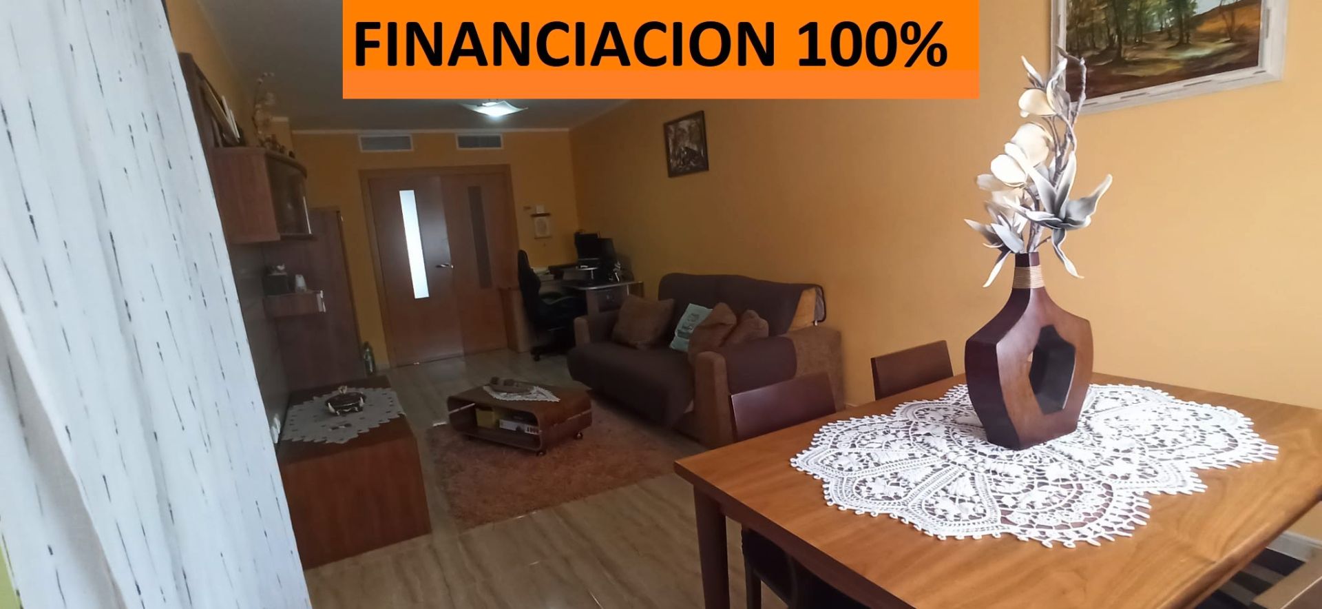 Living room of Flat for sale in Caspe  with Air Conditioner, Heating and Terrace