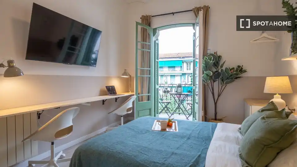 Habitación de Piso para compartir en Barcelona con Aire acondicionado, Calefacción y Amueblado