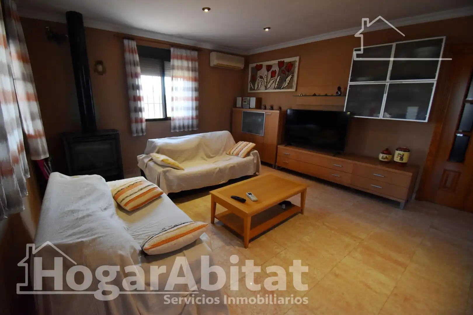 Wohnzimmer von Haus oder Chalet zum Verkauf in Castellón de la Plana / Castelló de la Plana mit Klimaanlage, Privatgarten und Terrasse