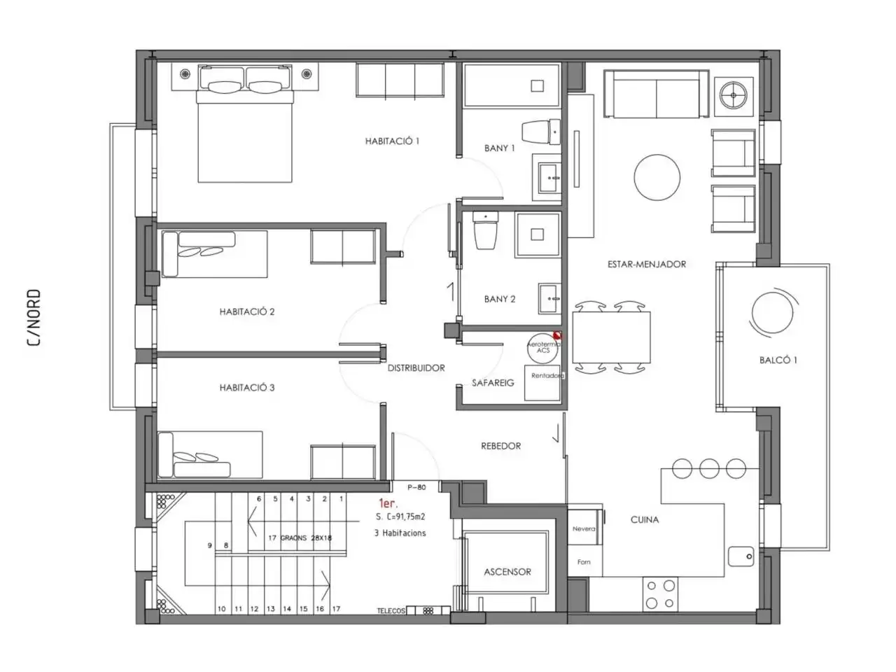 Wohnung mit Terrasse zum Verkauf in Calle Nord, imagen 5