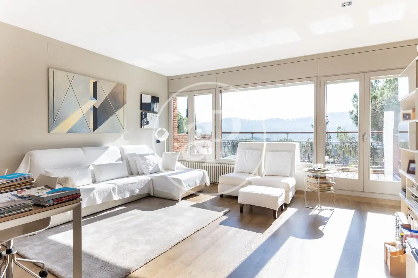 Living room of Houses for sale in Sant Cugat del Vallès  with Air Conditioner, Heating and Private garden