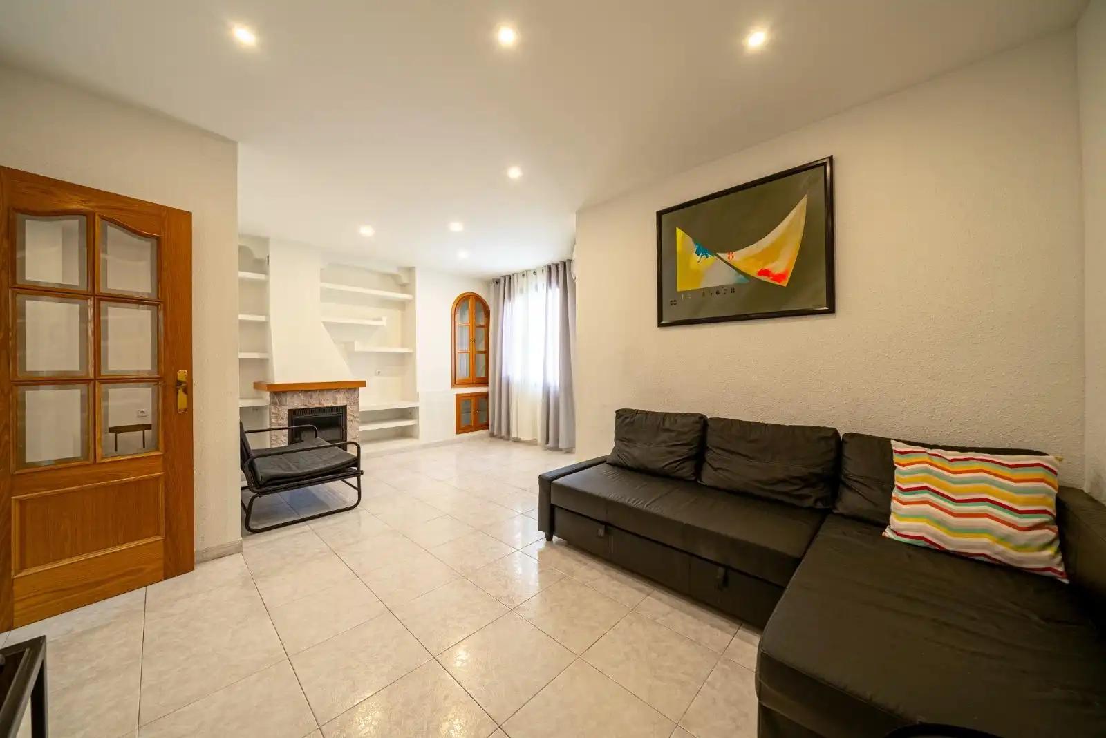 Sala d'estar de Apartament de lloguer en Alicante / Alacant amb Aire condicionat, Calefacció i Moblat