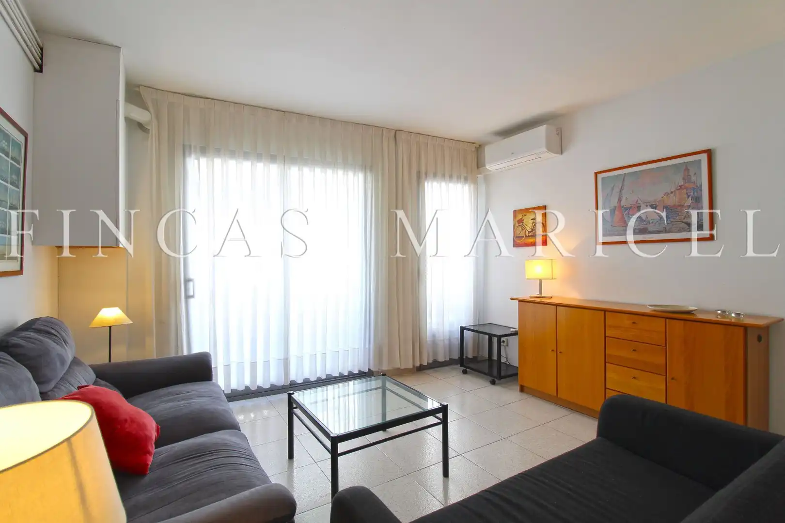 Wohnzimmer von Wohnung zum Verkauf in Sitges mit Klimaanlage, Heizung und Terrasse