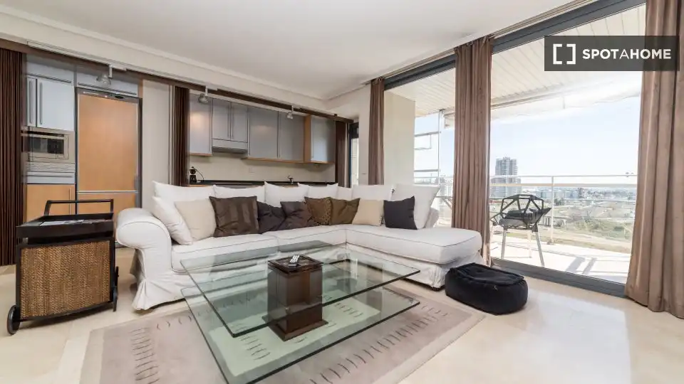 Wohnzimmer von Wohnung zur Miete in Valencia mit Klimaanlage, Heizung und Möbliert
