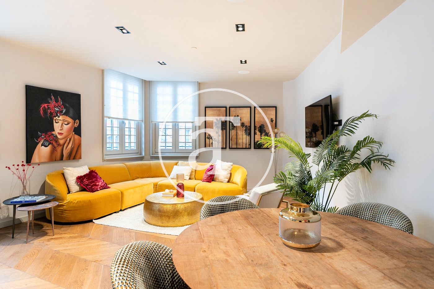 Living room of Flat to rent in  Barcelona Capital  with Air Conditioner, Heating and Furnished