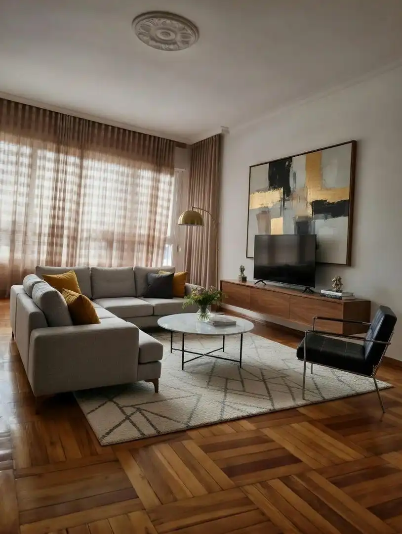 Sala d'estar de Pis en venda en Vigo  amb Calefacció, Terrassa i Moblat