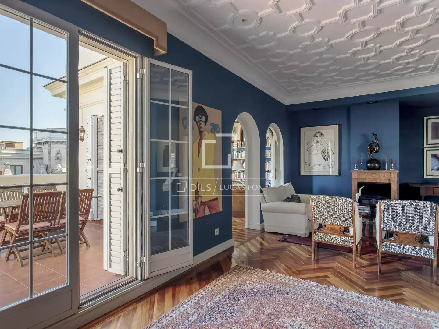 Living room of Attic for rent in Madrid  with Air Conditioner, Heating and Parquet flooring