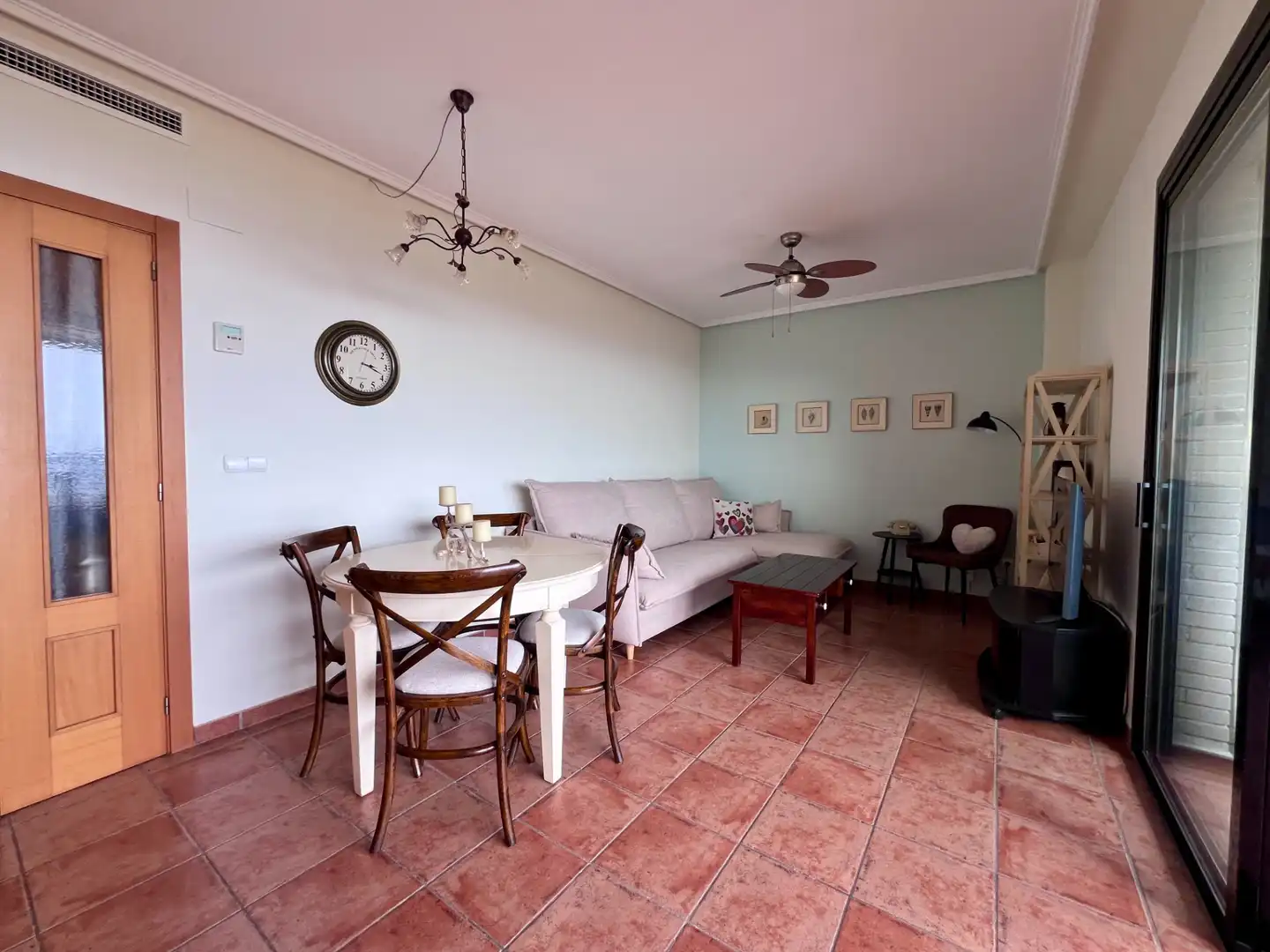 Living room of Flat for rent in Villajoyosa / La Vila Joiosa  with Air Conditioner, Private garden and Terrace