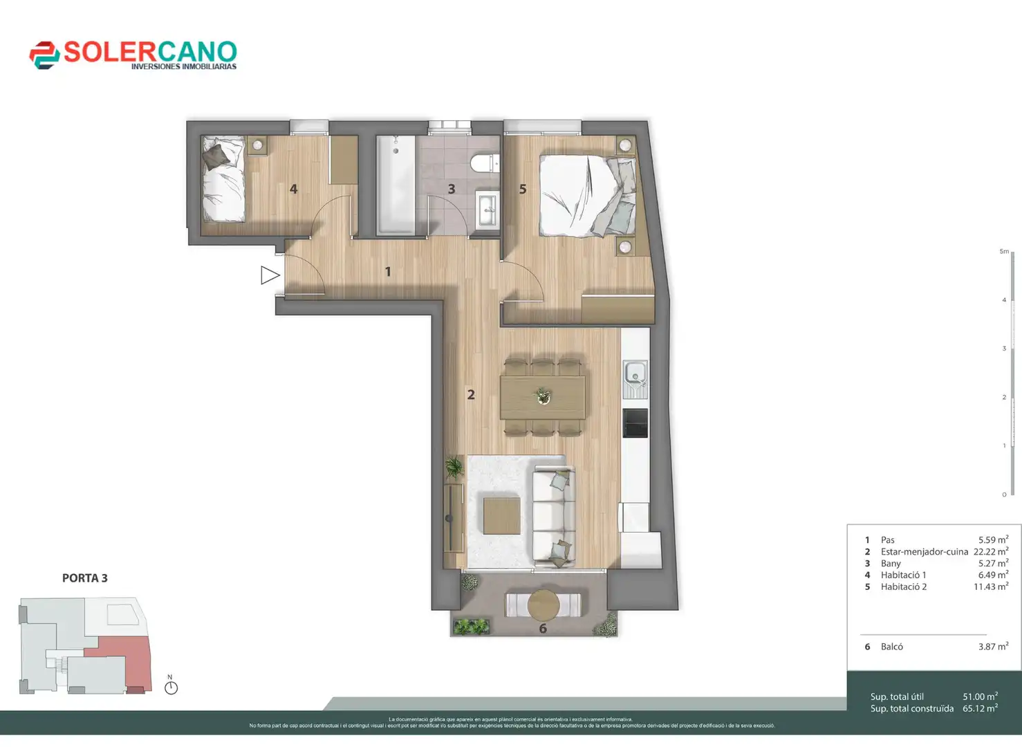 Flat with terrace for sale in Carrer Numància 5, imagen 2