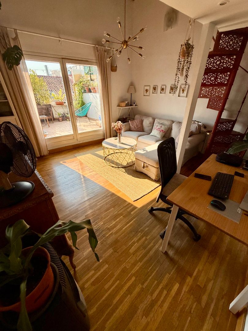 Sala de estar de Ático en venta en  Madrid Capital con Calefacción y Terraza