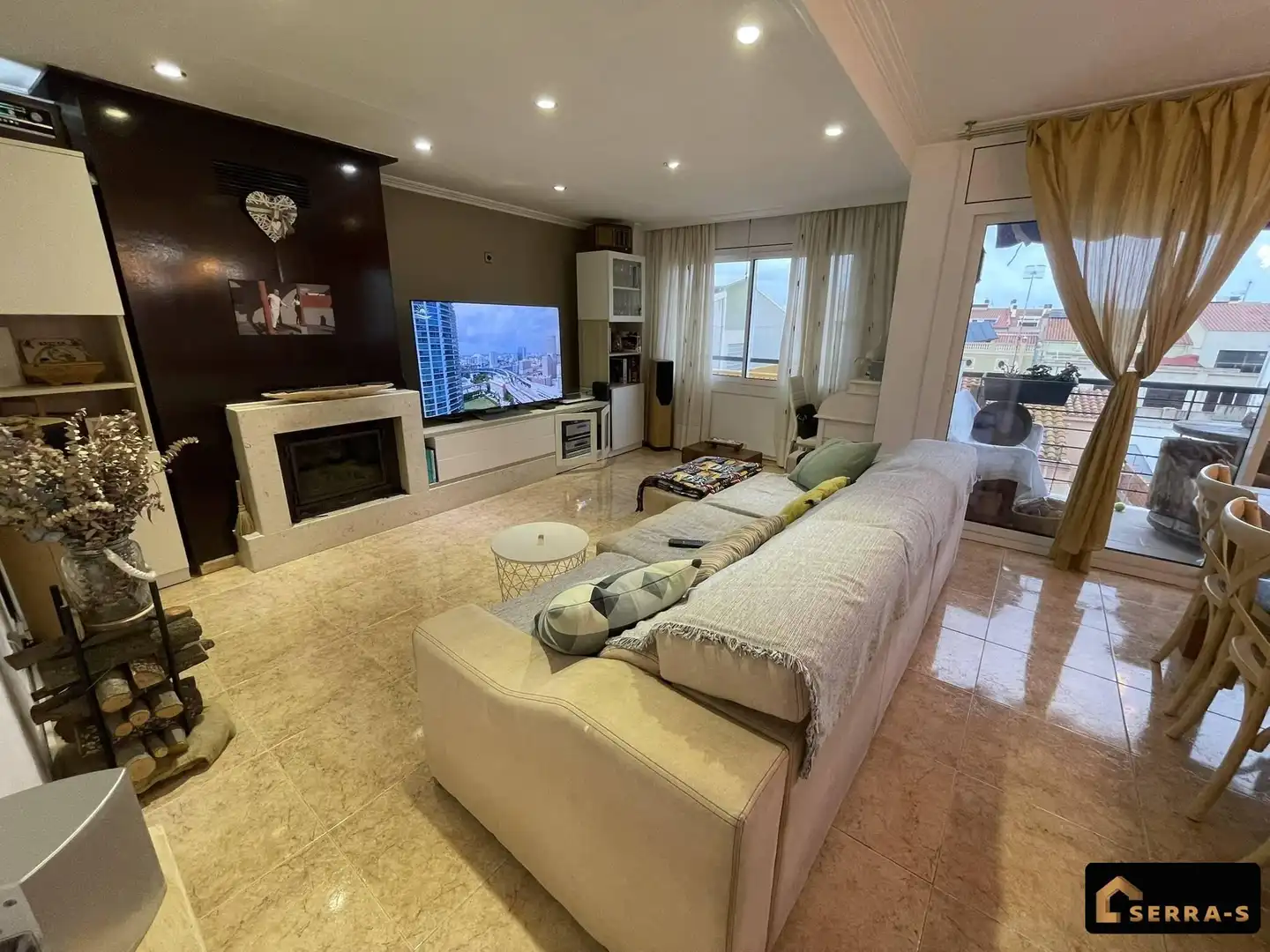Wohnzimmer von Dachboden zum Verkauf in Malgrat de Mar mit Terrasse und Balkon
