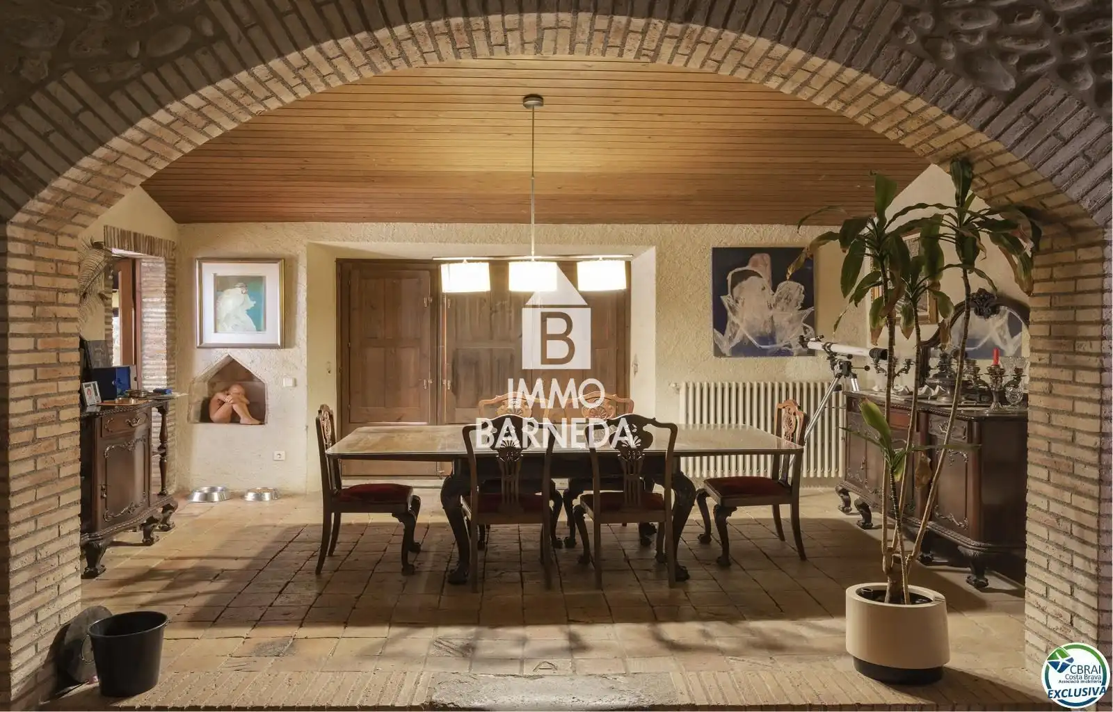 Esszimmer von Haus oder Chalet zum Verkauf in Sant Miquel de Fluvià mit Klimaanlage, Heizung und Privatgarten