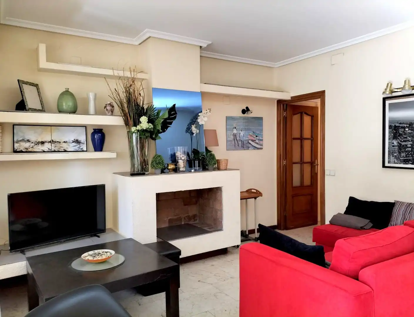 Sala d'estar de Àtic de lloguer en Madrid amb Calefacció, Parquet i Terrassa