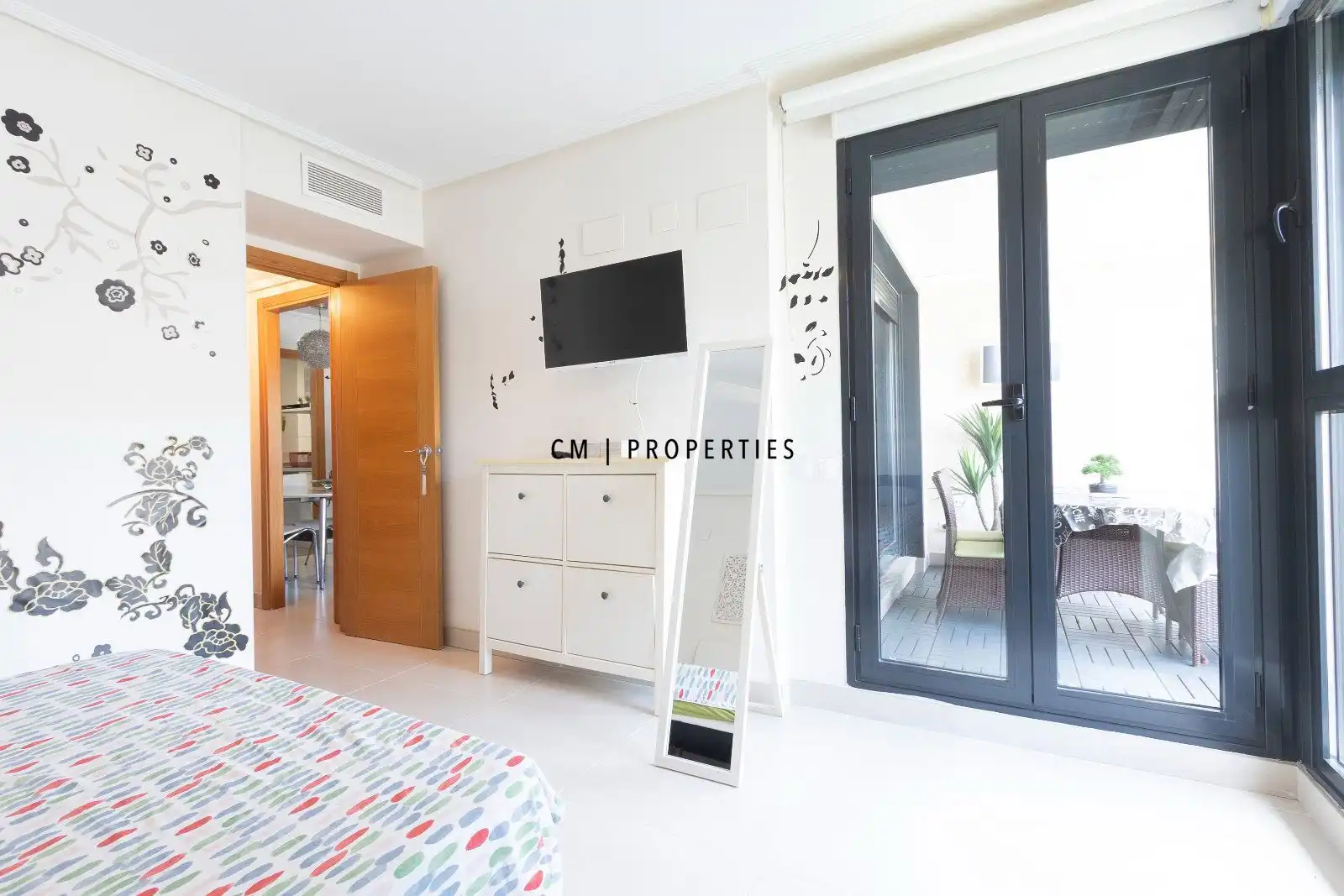 Bedroom of Flat for rent in Alboraya  with Air Conditioner, Terrace and Swimming Pool