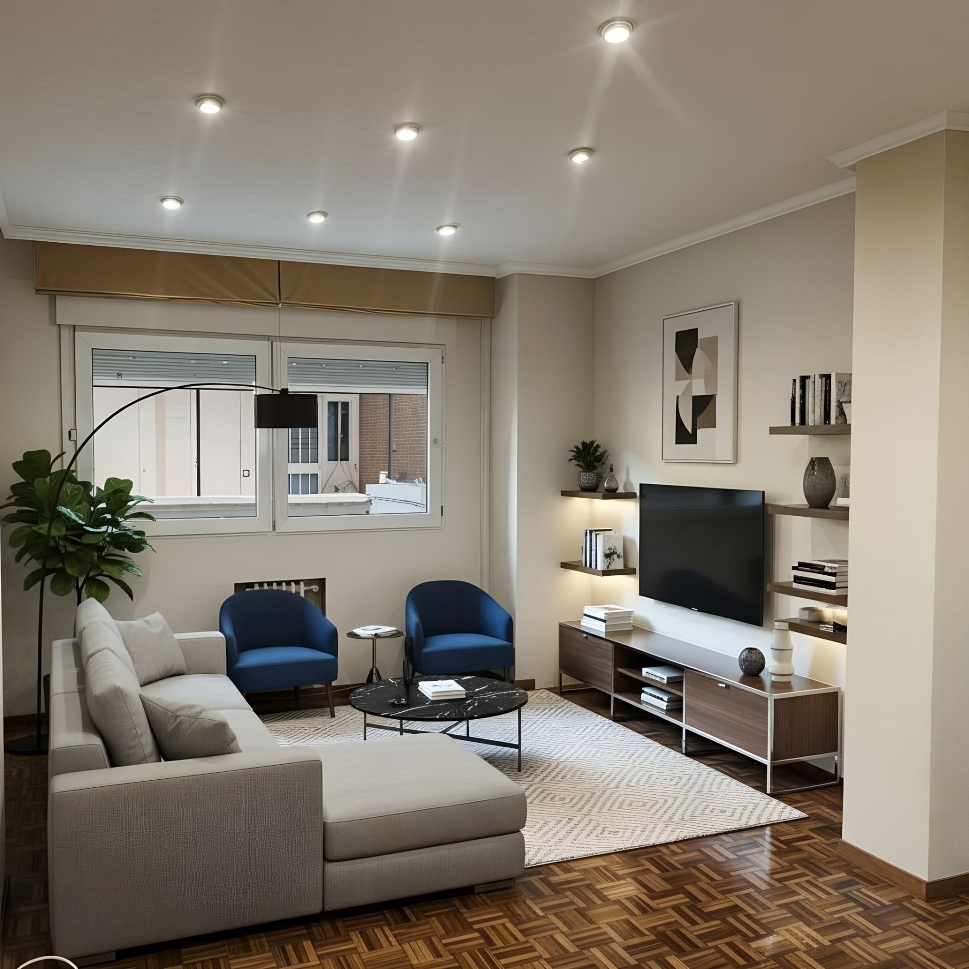 Sala d'estar de Pis en venda en  Madrid Capital