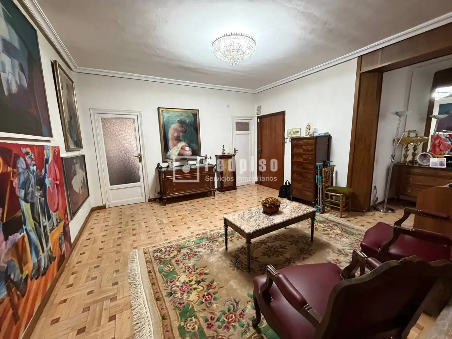 Sala de estar de Piso en venta en Madrid con Calefacción, Parquet y Terraza